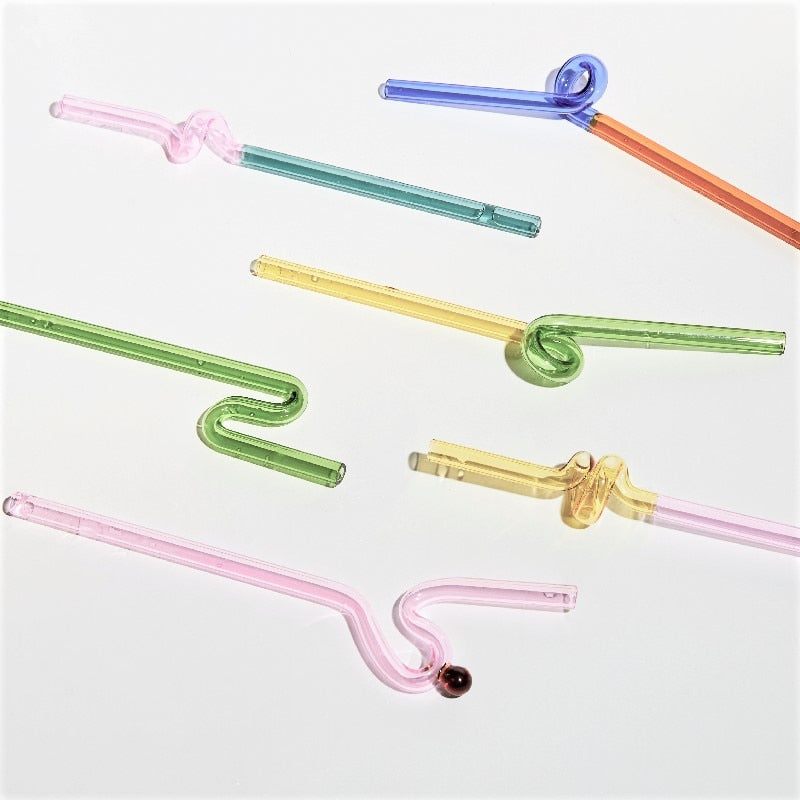 Farverig Miljøvenlig Genanvendelig Glasst straw