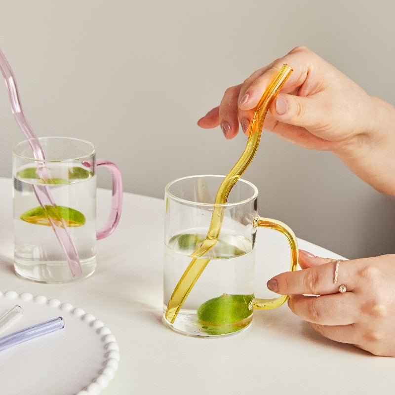 Farverig Miljøvenlig Genanvendelig Glasst straw