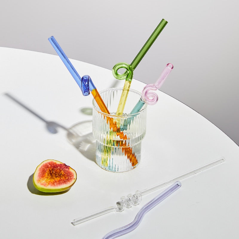 Farverig Miljøvenlig Genanvendelig Glasst straw