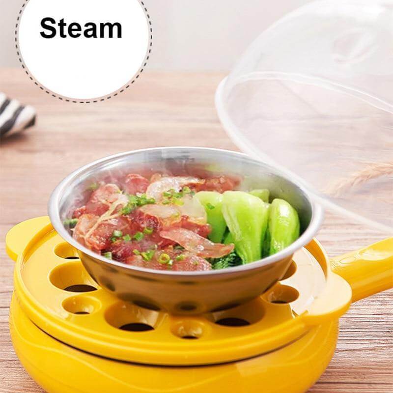 Multifunktionel Non-stick Mini Elektrisk Mad Dampkoger