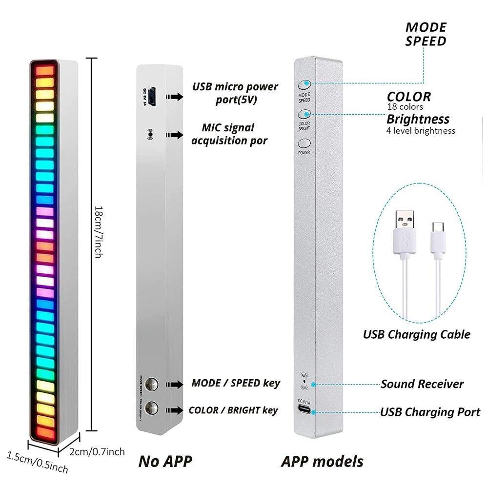 Voice Rhythm Sensor Atmosphere LED Lys