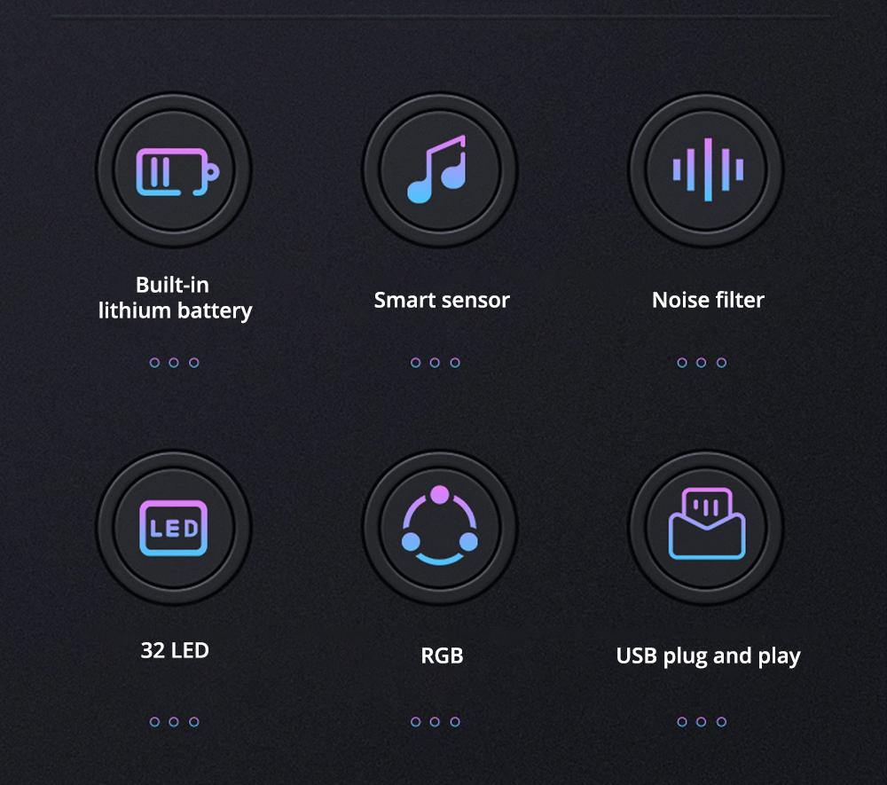 Voice Rhythm Sensor Atmosphere LED Lys