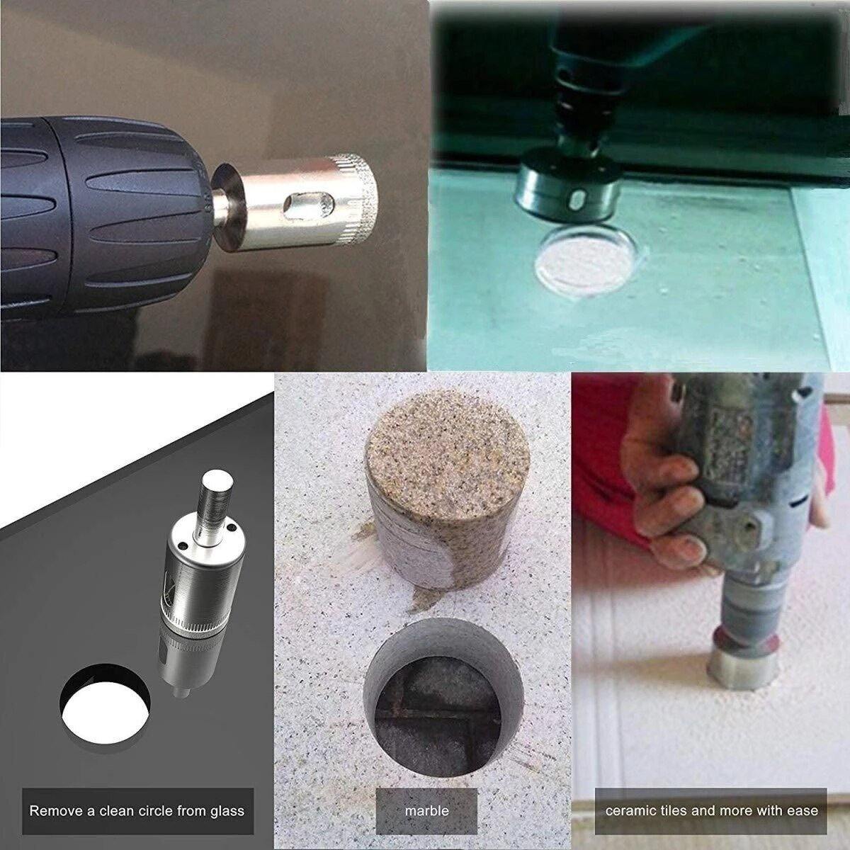 Justerbar diamant borelokator holder sæt