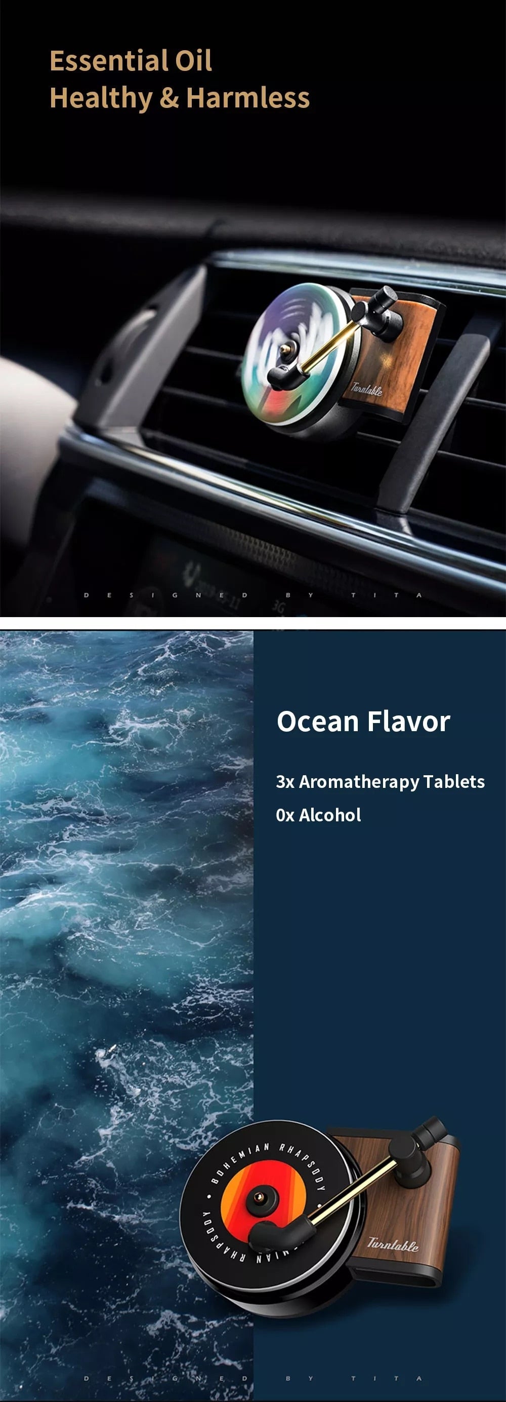 Phonograph Aromaterapi Bil Luftfrisker