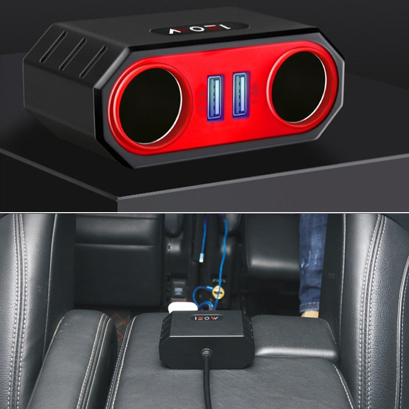 Dubbel USB-strömadapter för bil