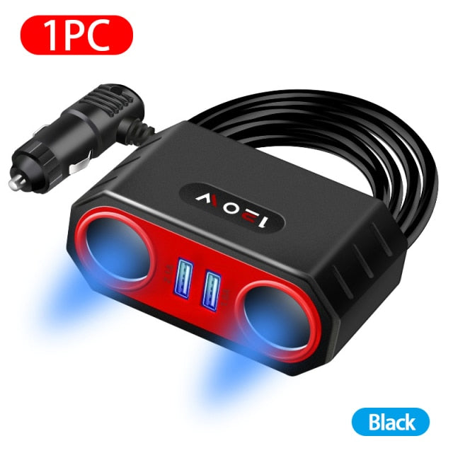 Dubbel USB-strömadapter för bil