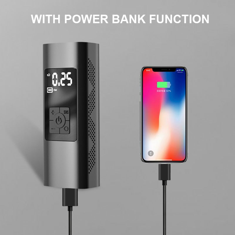 Bärbar trådlös bilpump