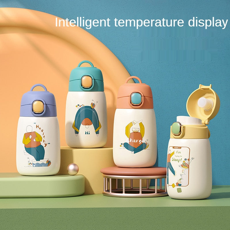 Cartoon Kids Temperatur Visning Termoflaske