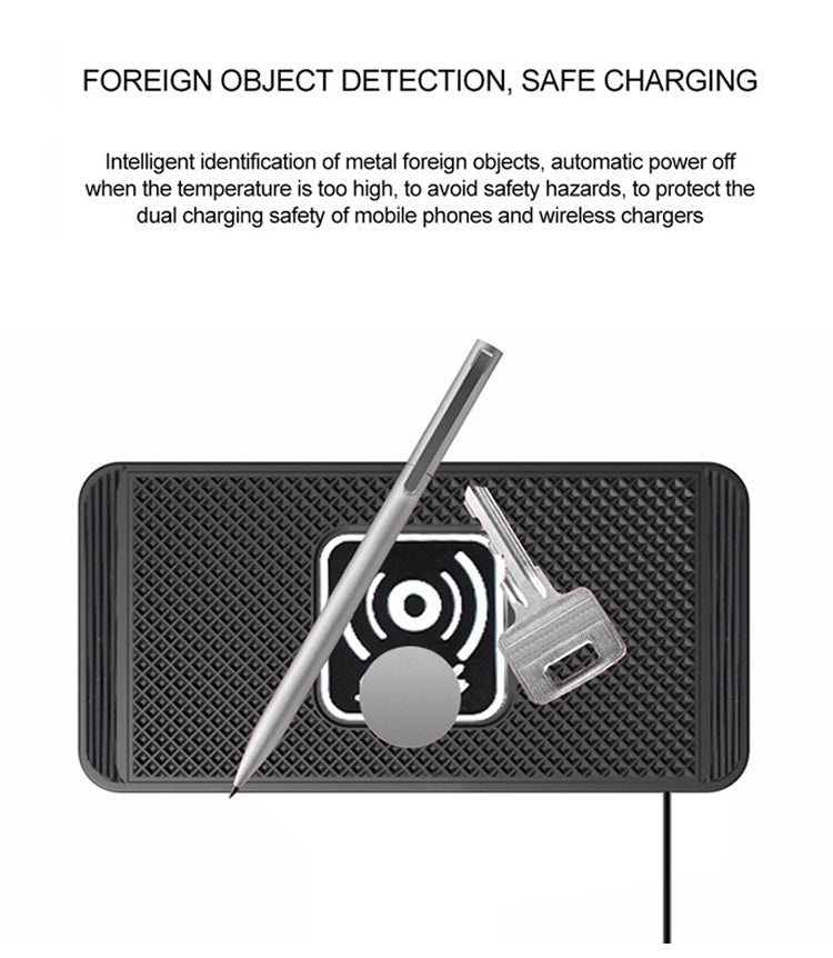 Trådløs skridsikker bil hurtig telefonoplader pad