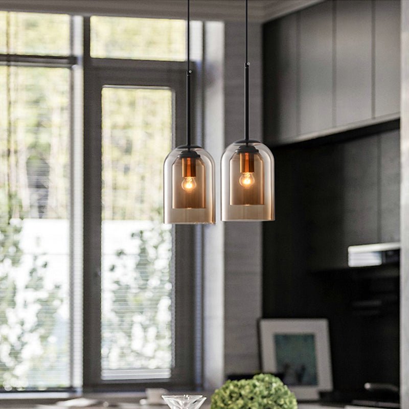 Modern taklampa med dubbelt glas för vardagsrum och matsal