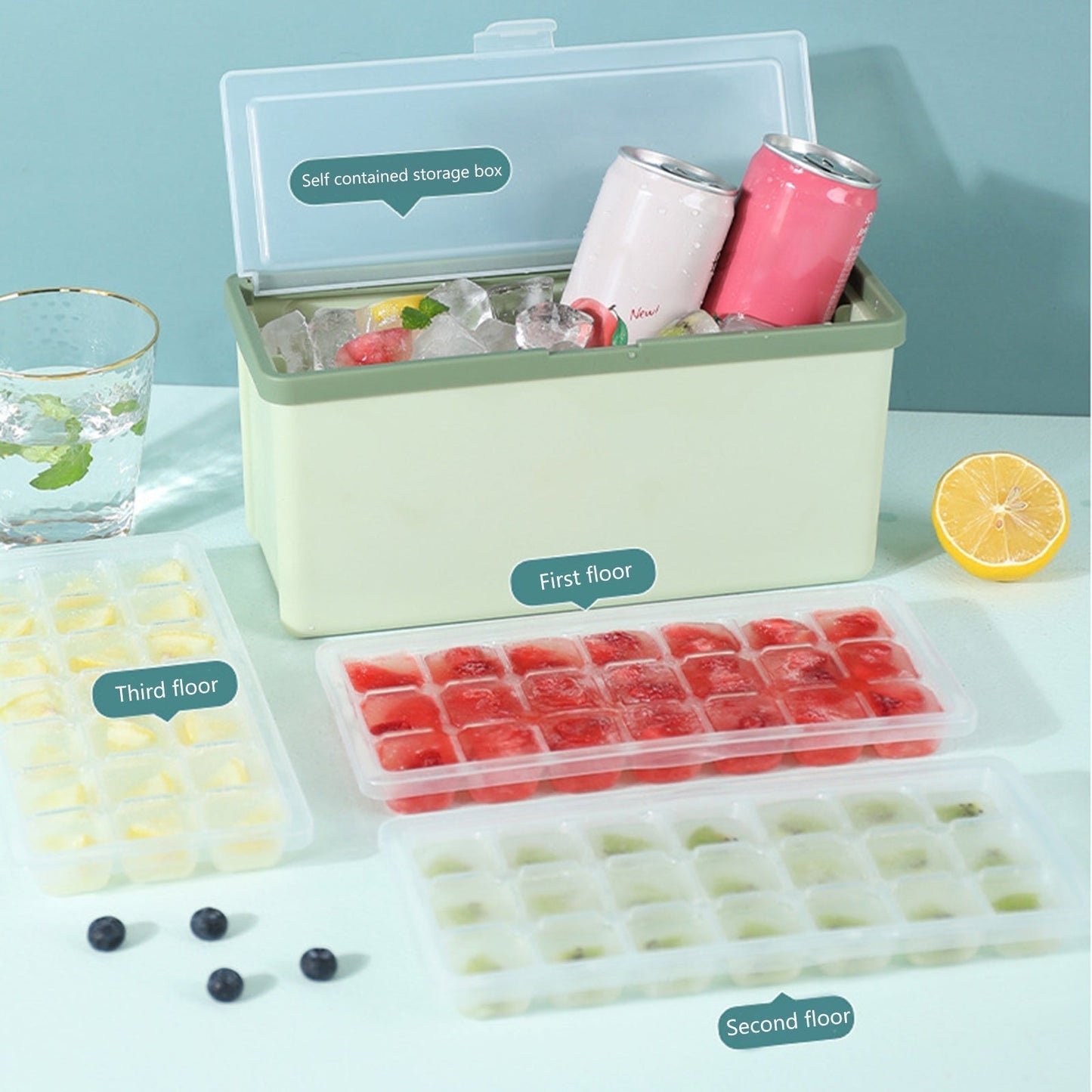 Tre-lags isterningbakke box