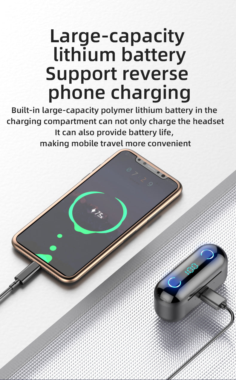 Trådløs Ultimate Headset med 2000mAh Powerbank Taske