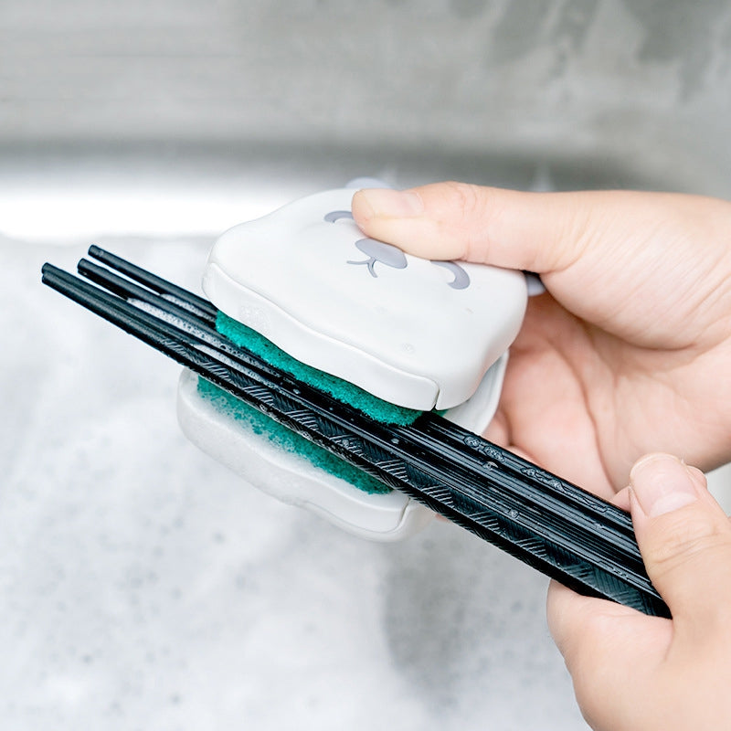 To-sidet køkkenkniv rengøringsbørste