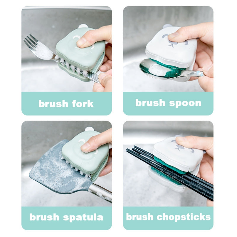 To-sidet køkkenkniv rengøringsbørste