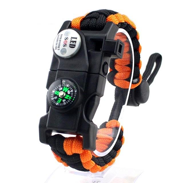 Multifunktionelt Survival-Armbånd med Paracord og Værktøjer