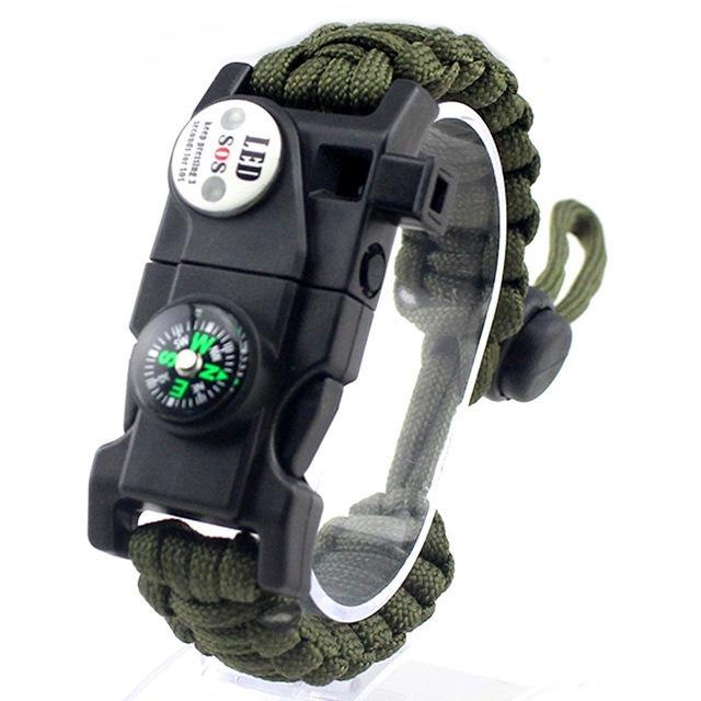 Multifunktionelt Survival-Armbånd med Paracord og Værktøjer