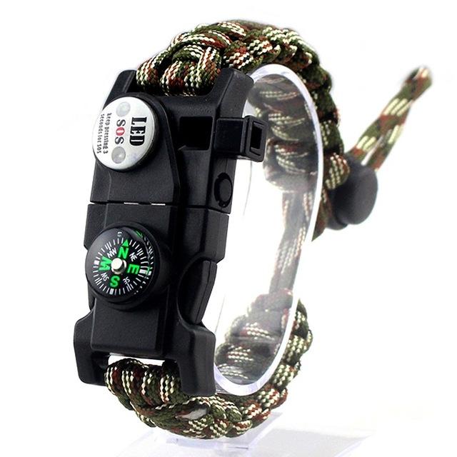 Multifunktionelt Survival-Armbånd med Paracord og Værktøjer