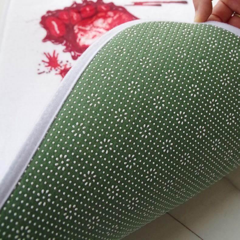 Rød fodaftryk microfiber hukommelsesskum badeværelse måtte