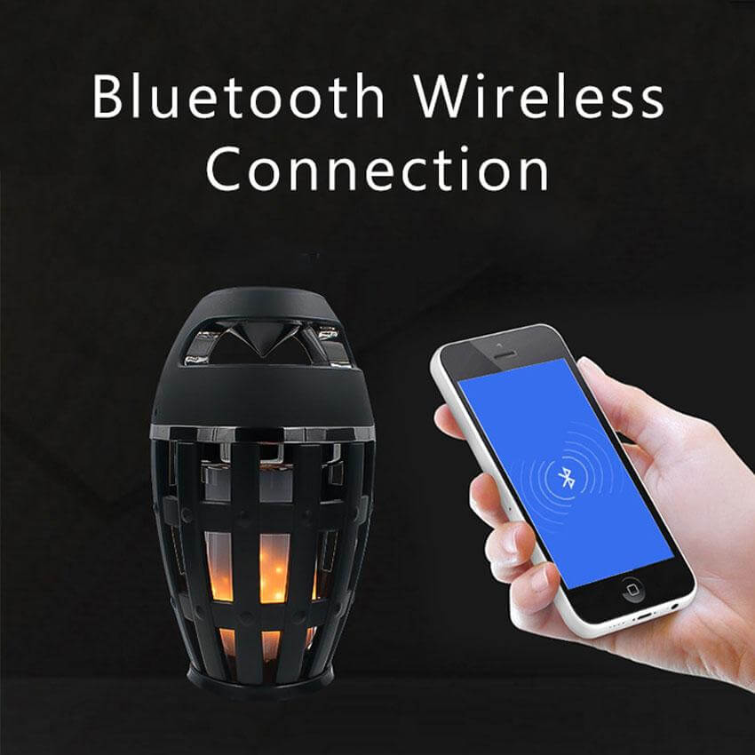 Flamljus med Bluetooth-högtalare för mysig stämning
