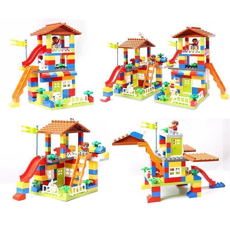 Färgstarkt LEGO Slott för Barn - Kreativ Lek och Samvaro