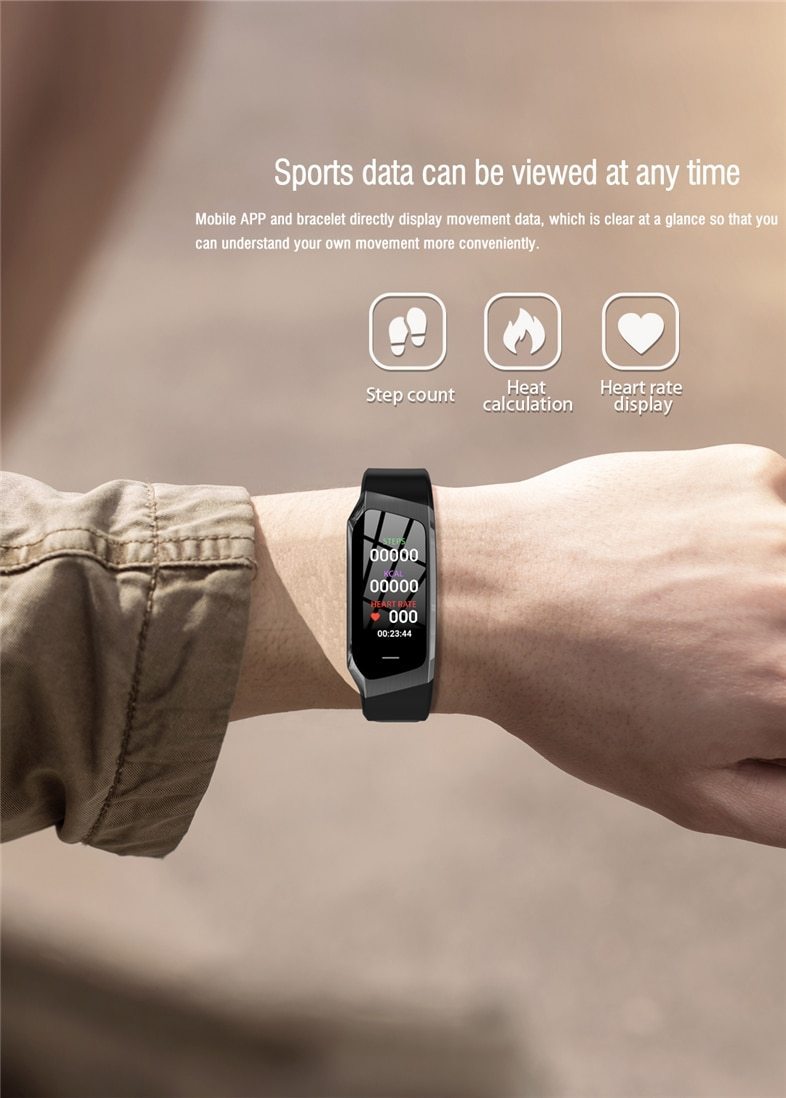 Vandafvisende Fitband Smartwatch med blodtryks- og pulsmonitor