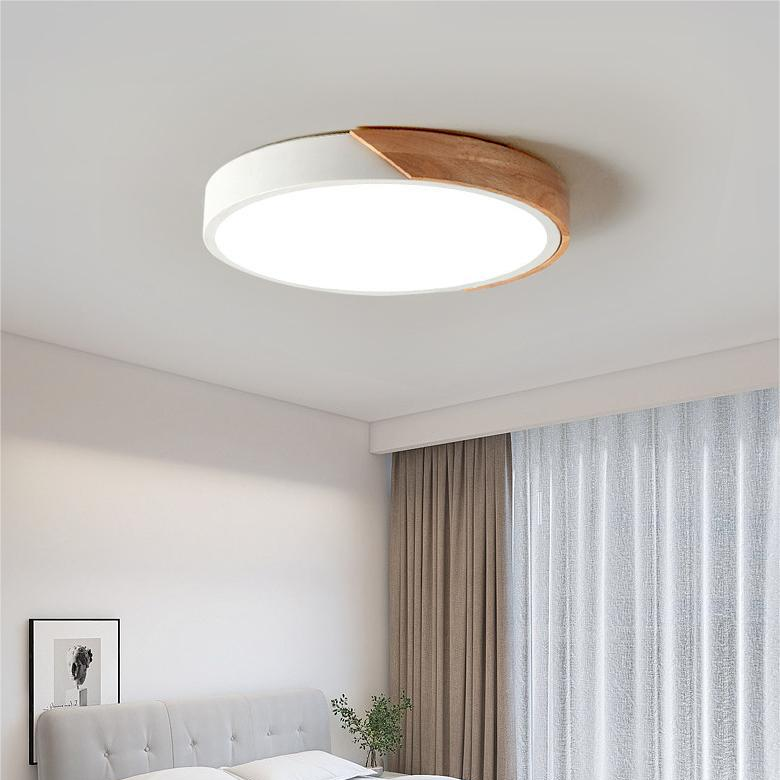 Moderne LED Loftslampe i Træ - Stilfuld og Pladsbesparende