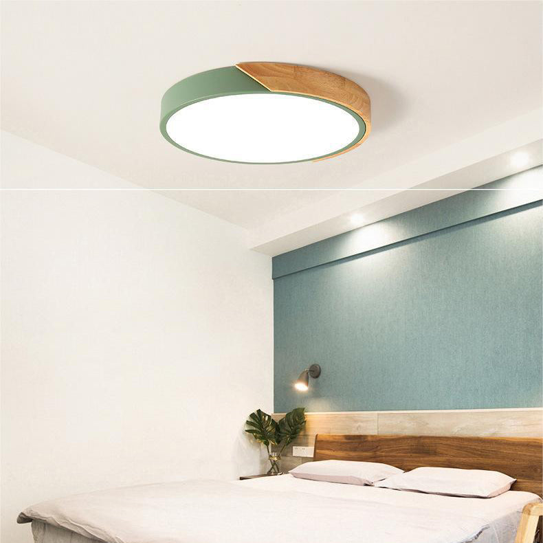 Moderne LED Loftslampe i Træ - Stilfuld og Pladsbesparende