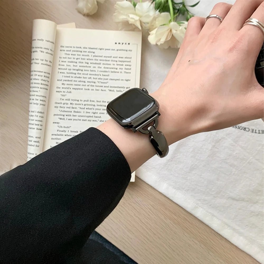 Elegant rustfrit stålarmbånd til Apple Watch til hverdag og fest