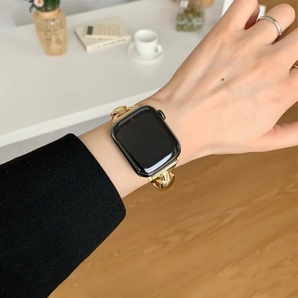 Elegant rustfrit stålarmbånd til Apple Watch til hverdag og fest