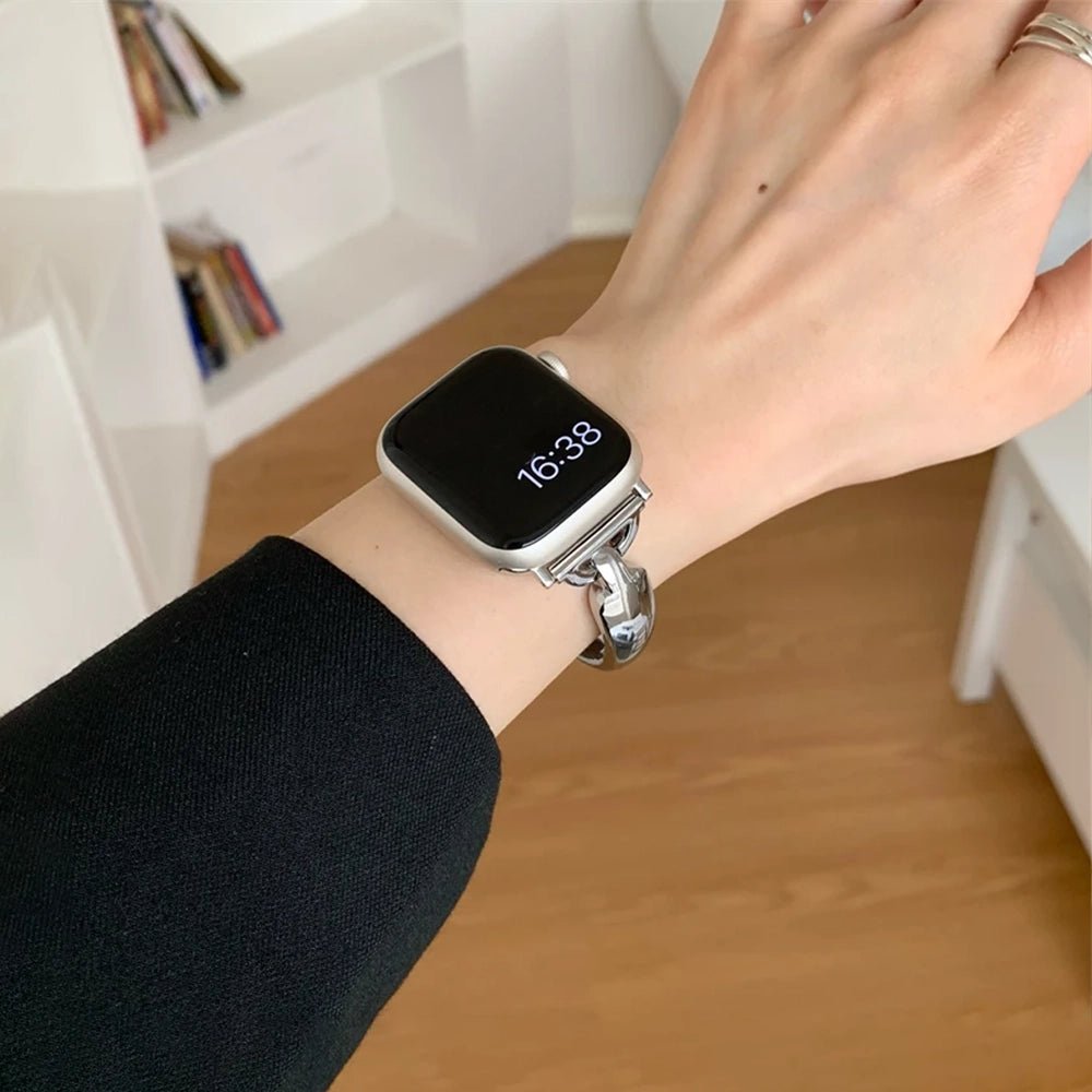Elegant rustfrit stålarmbånd til Apple Watch til hverdag og fest