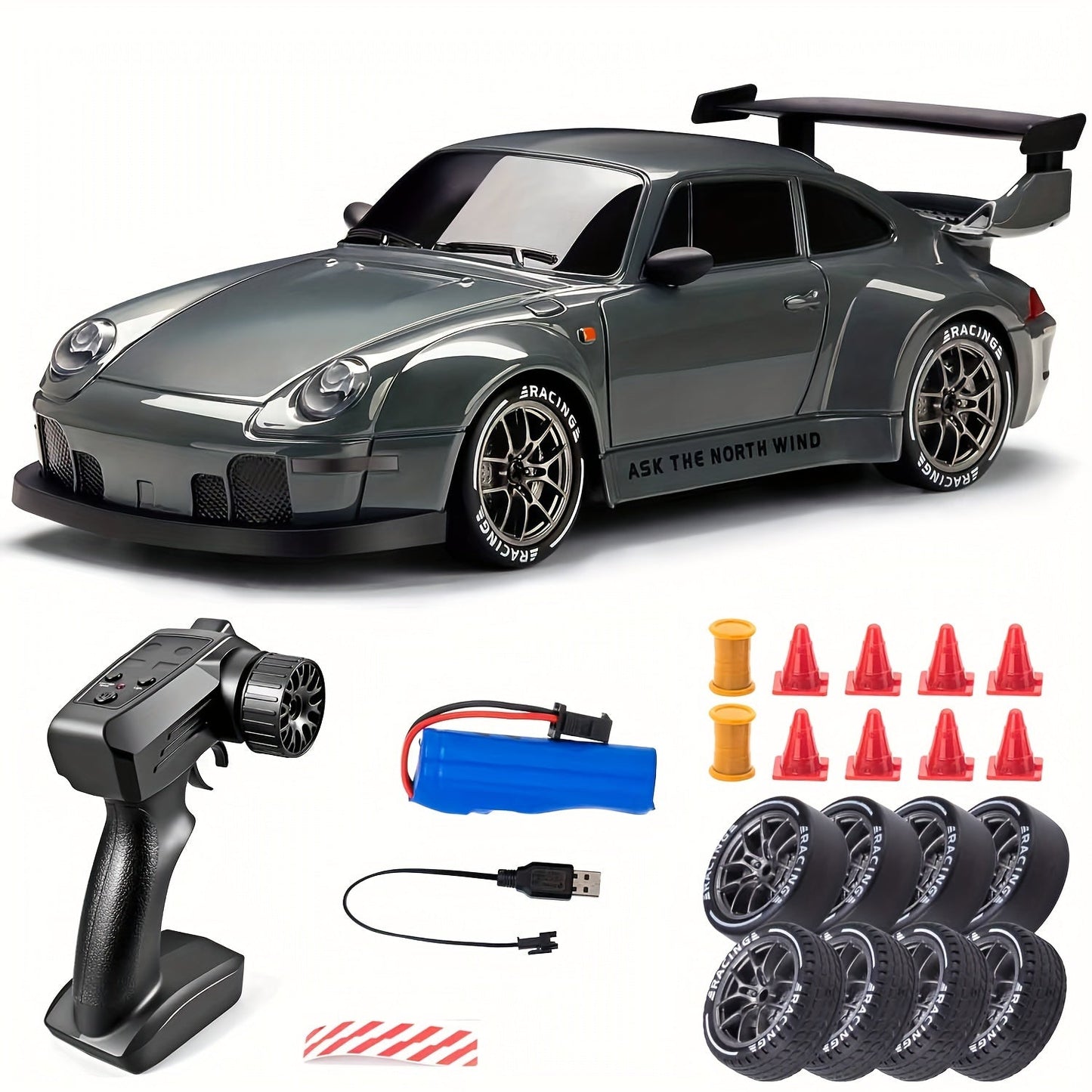 Lysande Drift Racer 1:24 – Radiostyrd Bil med LED Hjul
