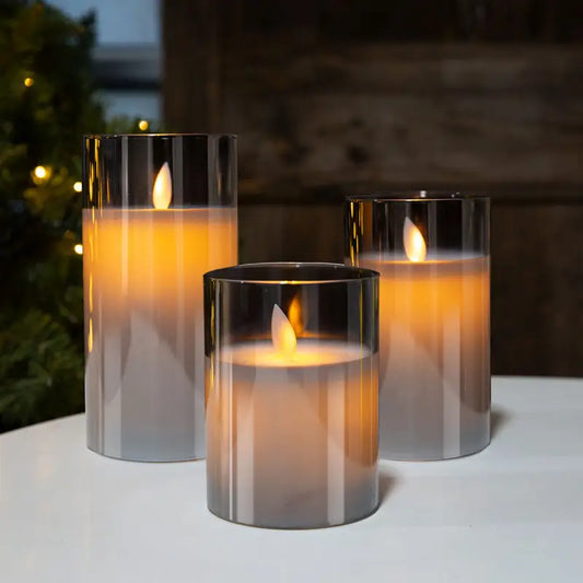 Flamlösa LED-ljus i glas – Säker mysbelysning