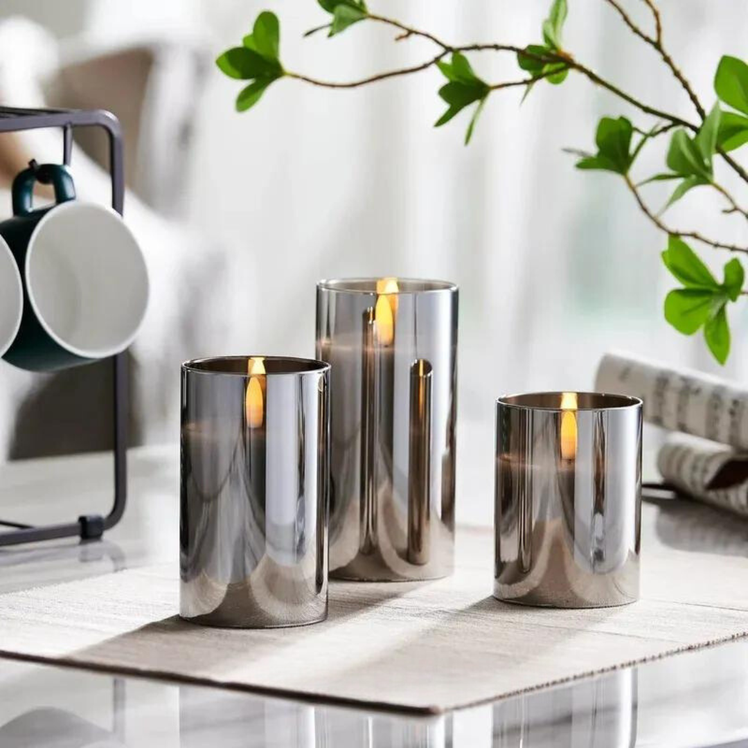 Flamlösa LED-ljus i glas – Säker mysbelysning