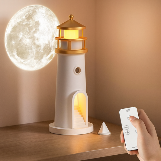 LED Natlys med Måneprojektion - Stemningsfuld Kystdesign