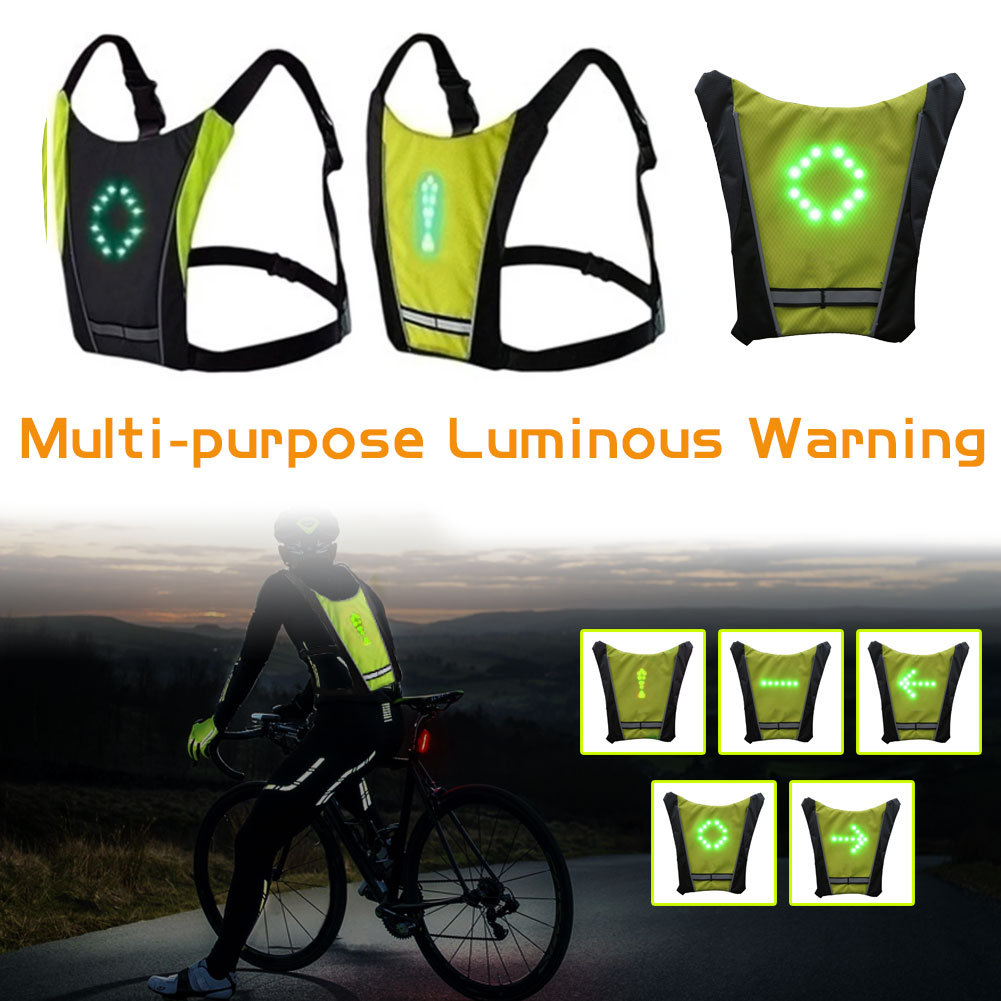 LED Trådløs Cykel Reflekterende Signalvest