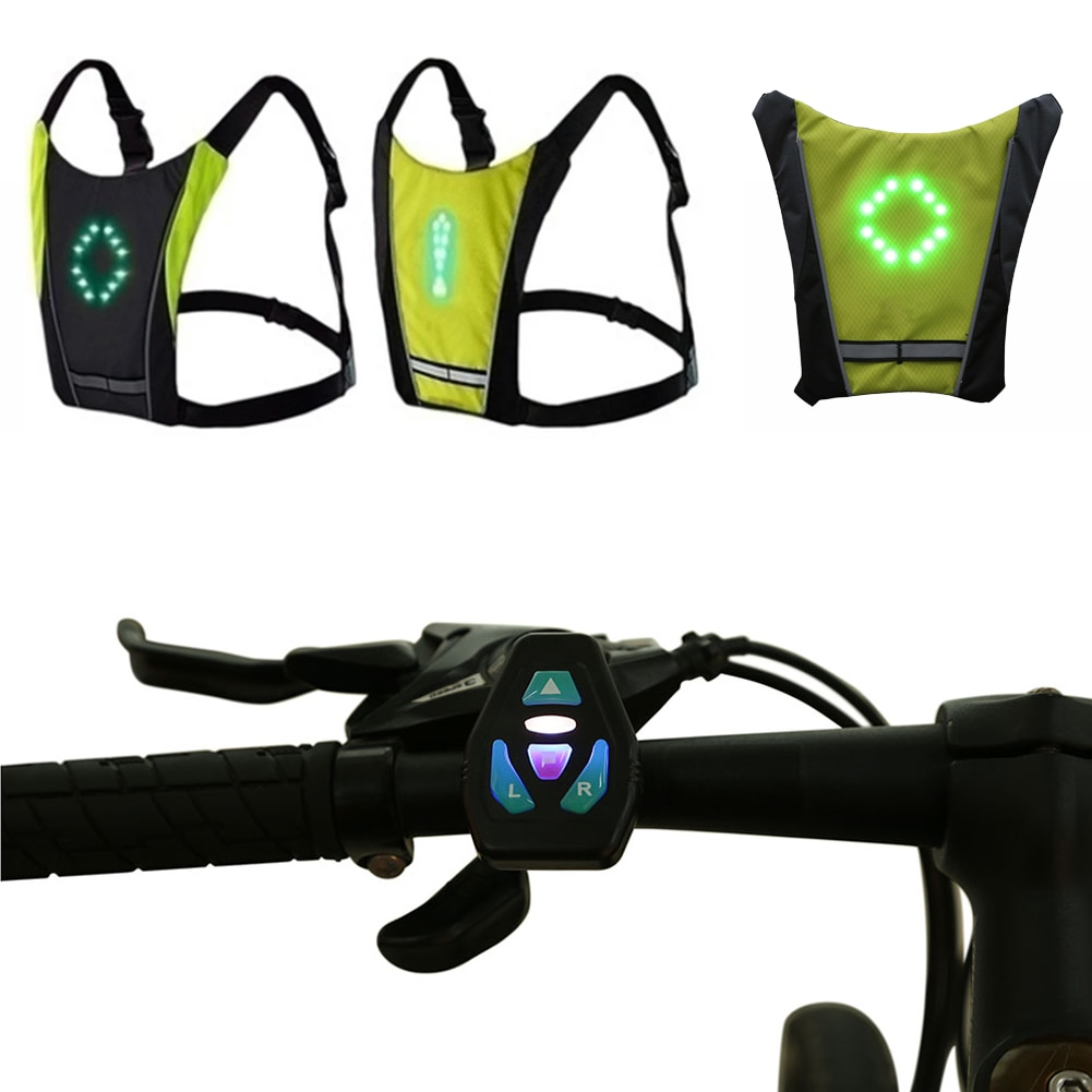LED Trådløs Cykel Reflekterende Signalvest