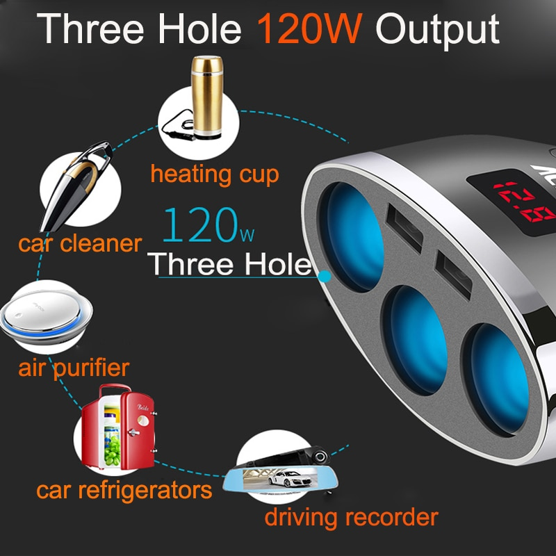 3i1 Dual USB Port Bil lighter Socket Splitter
