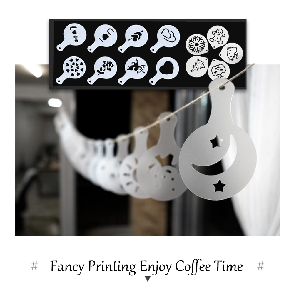 8 stk. Kaffe Kage Dekorations Skabelonforme