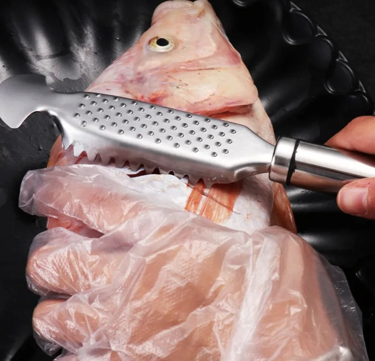 Inox Fiskeskraper Værktøj med Ingefærslibemaskine