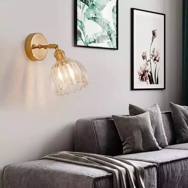 Retro glas væglampe – væglampe formet som en tulipan knop