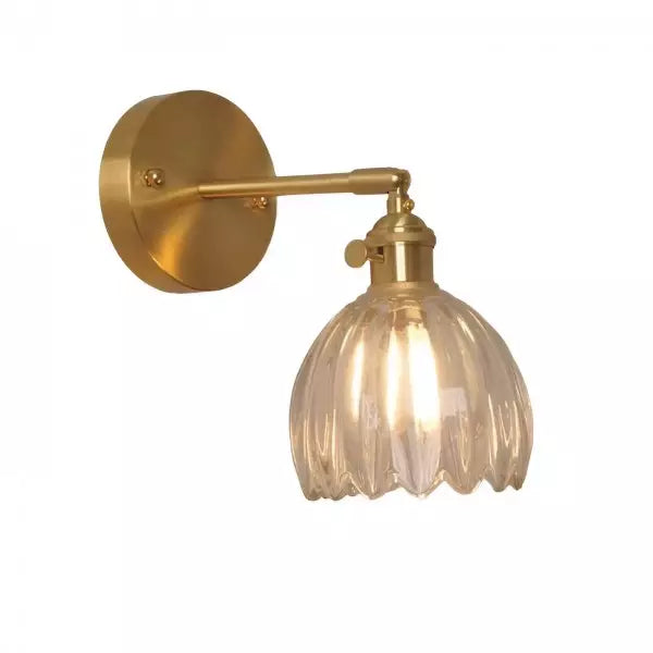 Retro glas væglampe – væglampe formet som en tulipan knop