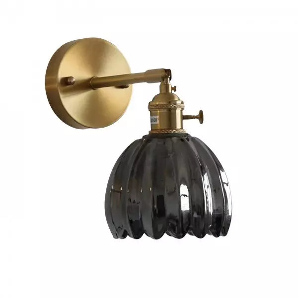 Retro glas væglampe – væglampe formet som en tulipan knop