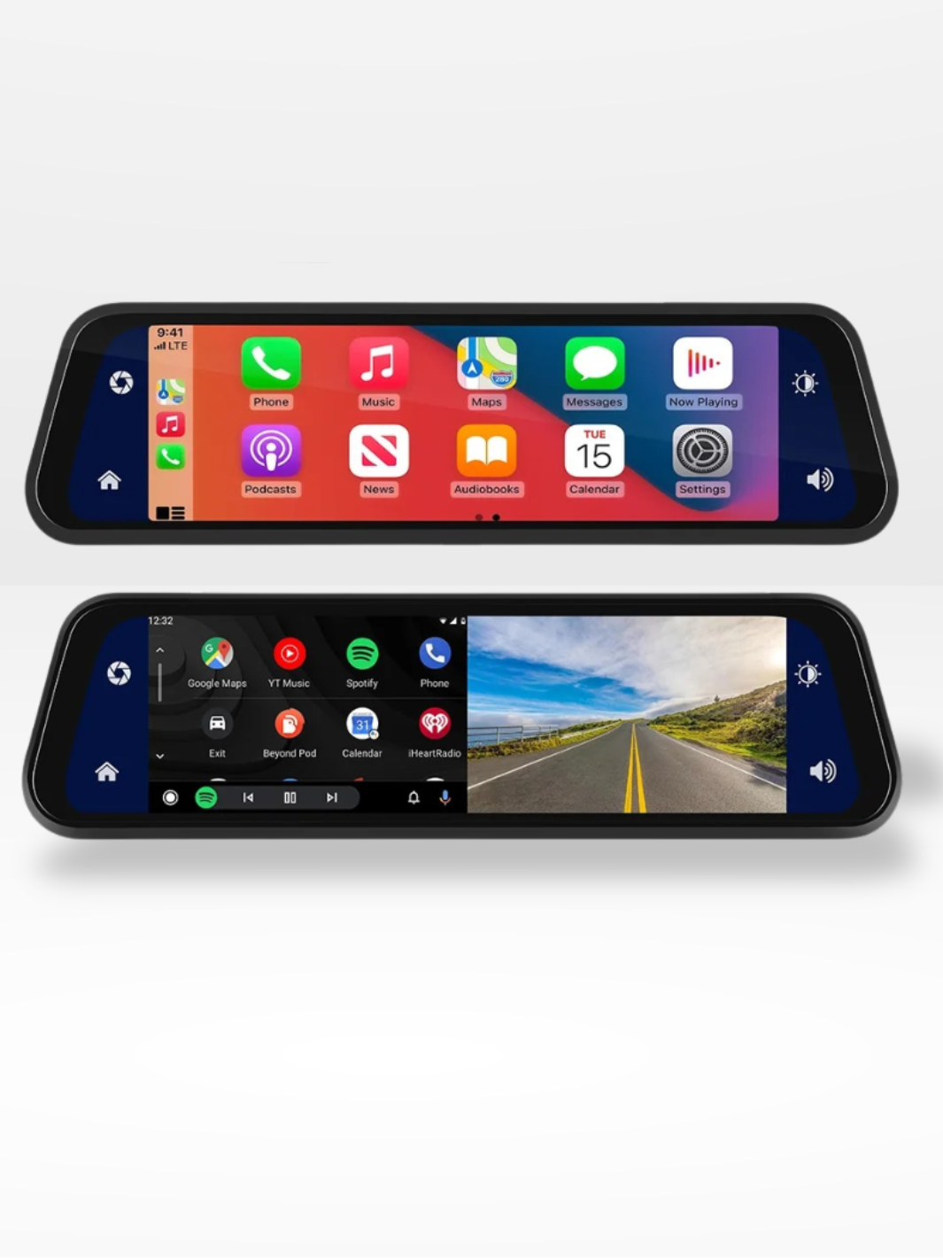 4K Spejlkamera med CarPlay og Optagelse til Sikker Kørsel