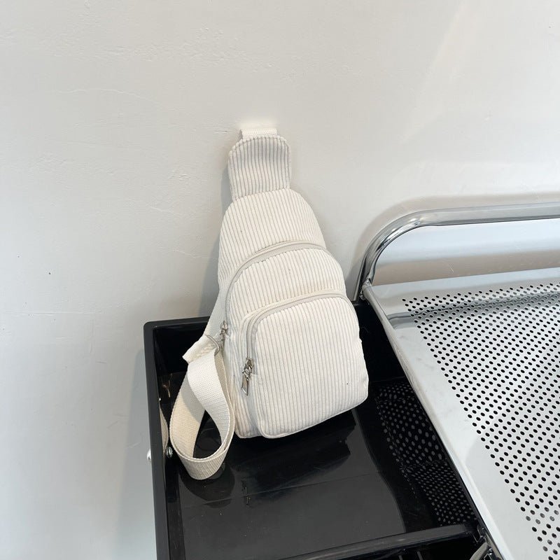 Elegant Crossbody Taske i Cord med Praktiske Rum