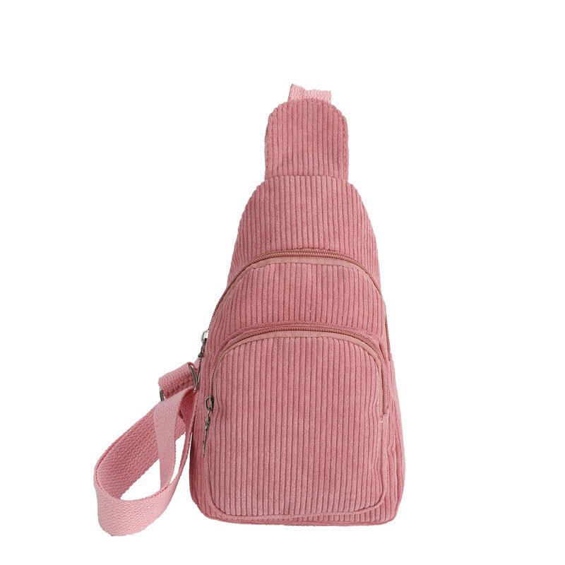 Elegant Crossbody Taske i Cord med Praktiske Rum