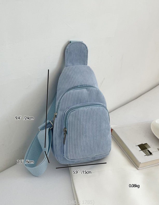 Elegant Crossbody Taske i Cord med Praktiske Rum