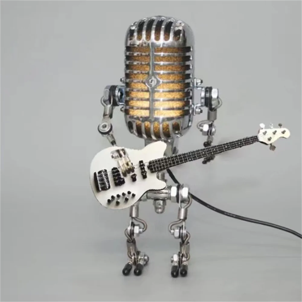 Unik Robotlampe med Justerbart Lys og Guitar Design
