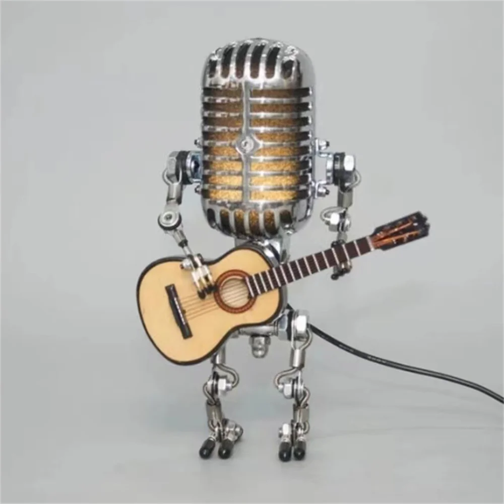 Unik Robotlampe med Justerbart Lys og Guitar Design