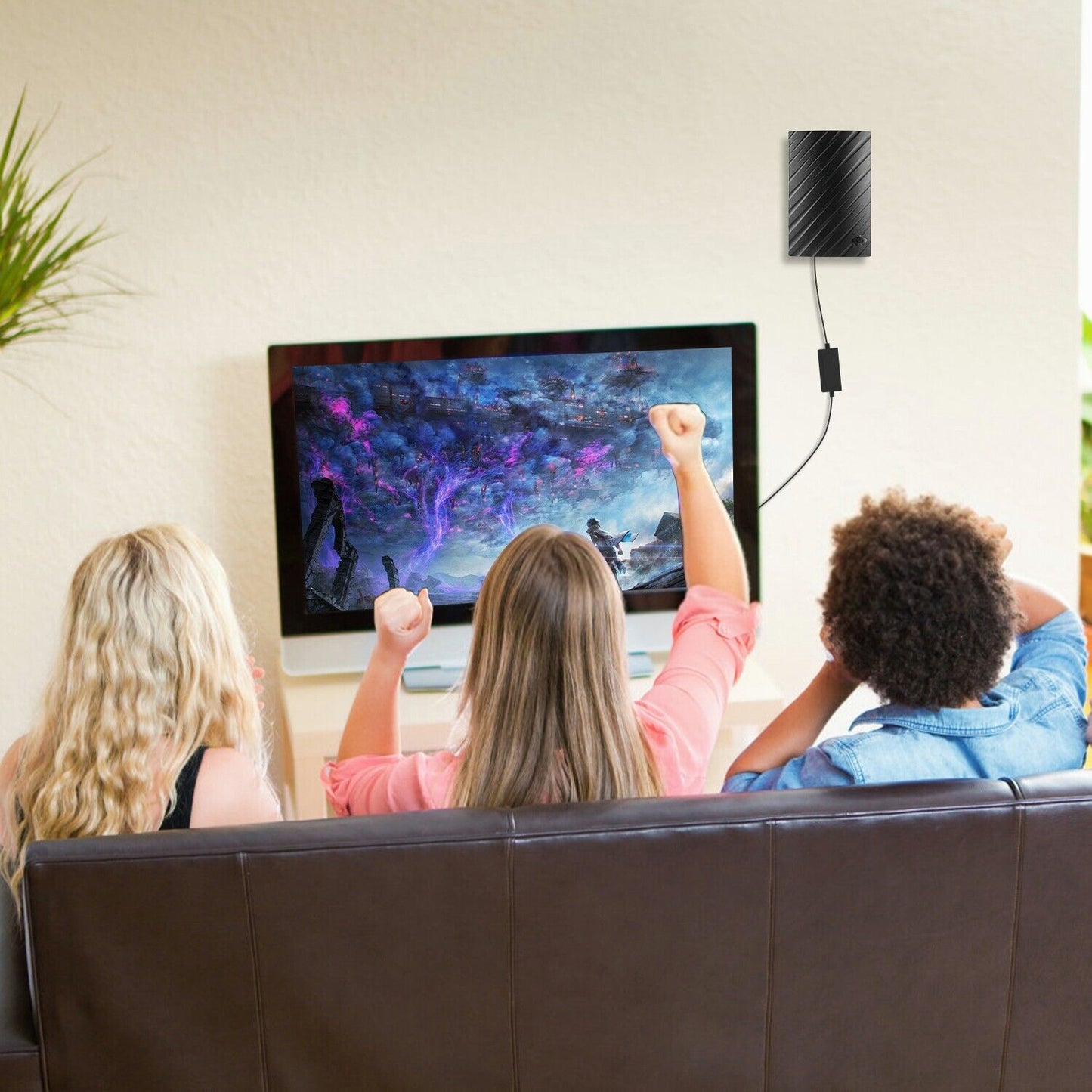 Indendørs TV-antenne, 4K, lang rækkevidde, digital modtagerantenne