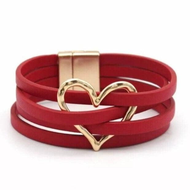 Elegant läderarmband med skiktad design
